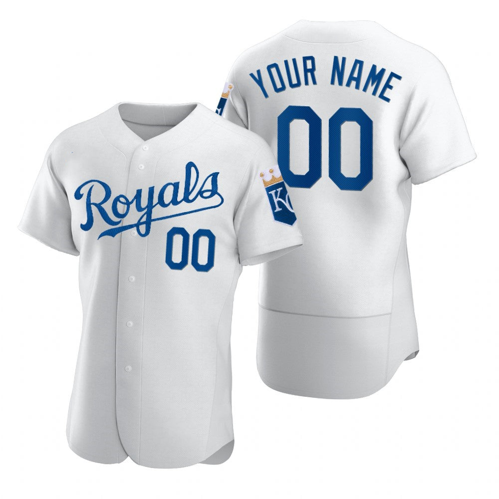 Custom Kansas City Royals White AmberGomez 2020 Stitched Flex Base Jersey