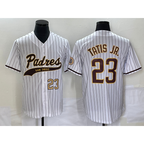 San Diego Padres #23 Fernando Tatis Jr Number White AmberGomez NEW 2023 Cool Base Stitched Jersey