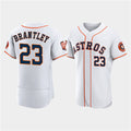 Houston Astros #23 Michael Brantley White AmberGomez 60th Anniversary Flex Base Stitched Jersey