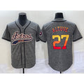 Houston Astros #27 Jose Altuve Grey AmberGomez Gridiron Cool Base Stitched Jersey