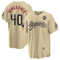 Arizona Diamondbacks #40 Madison Bumgarner Gold AmberGomez 2023 World Series City Connect Cool Base Stitched Jersey