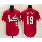 Cincinnati Reds #19 Joey Votto Number Red AmberGomez Cool Base Stitched Jersey