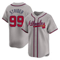 Atlanta Braves #99 Spencer Strider Player Gray AmberGomez Limited Home Game Stitched Jerseys
