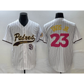 San Diego Padres #23 Fernando Tatis Jr White AmberGomez NEW 2023 City Connect Cool Base Stitched Jersey