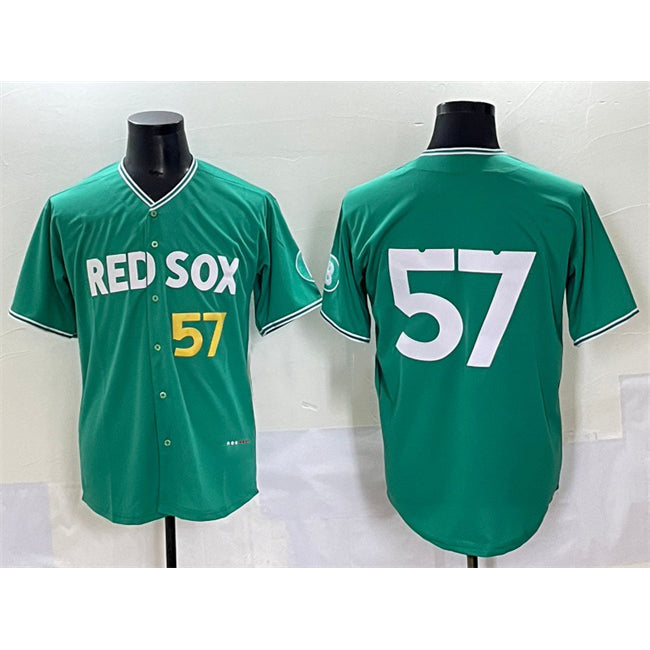 Boston Red Sox #57 Greg Weissert Green AmberGomez 2025 City Connect Limited Stitched Jersey