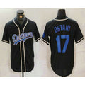 Los Angeles Dodgers #17 Shohei Ohtani Black AmberGomez Cool Base With Patch Stitched Jersey