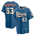 Milwaukee Brewers #53 Brandon Woodruff Mineral Blue AmberGomez 2026 City Connect Stadium Jersey