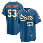 Milwaukee Brewers #53 Brandon Woodruff Mineral Blue AmberGomez 2026 City Connect Stadium Jersey