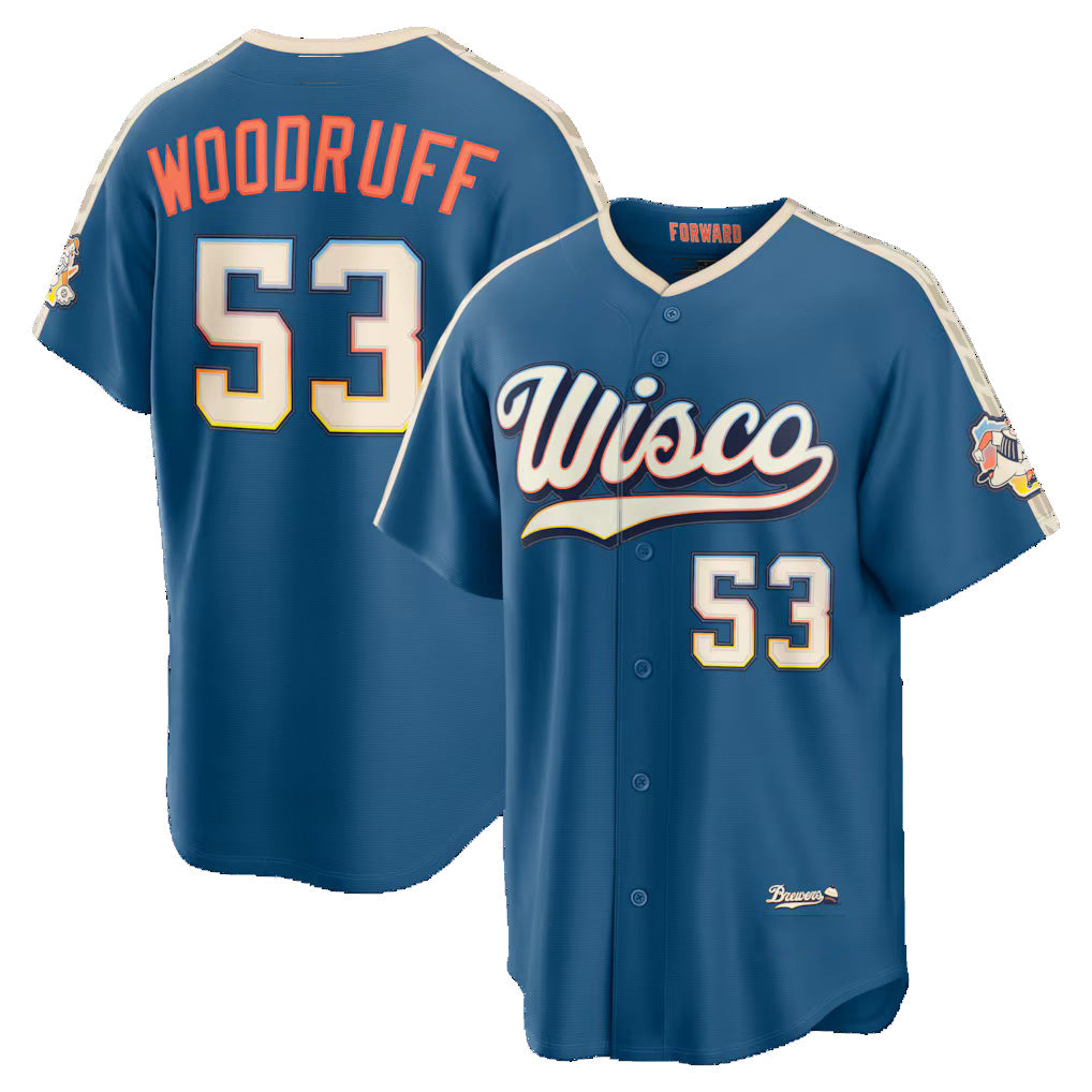 Milwaukee Brewers #53 Brandon Woodruff Mineral Blue AmberGomez 2026 City Connect Stadium Jersey