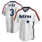 Houston Astros #3 Jeremy Pena Player White AmberGomez Cooperstown Collection T-shirt Stitched Jerseys