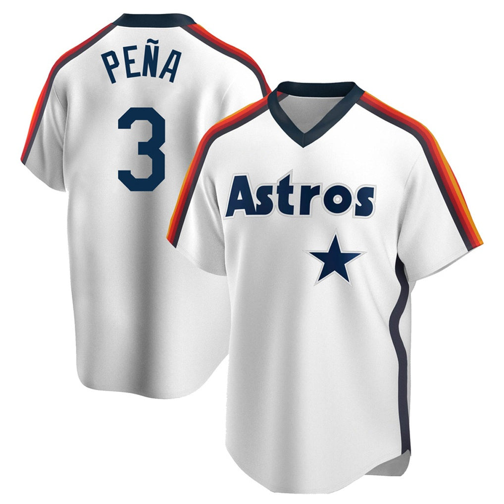 Houston Astros #3 Jeremy Pena Player White AmberGomez Cooperstown Collection T-shirt Stitched Jerseys