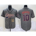 Houston Astros #10 Yuli Gurriel Number Grey AmberGomez Gridiron Cool Base Stitched Jersey