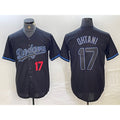 Los Angeles Dodgers #17 Shohei Ohtani Number Lights Out Black AmberGomez Fashion Stitched Cool Base Jersey