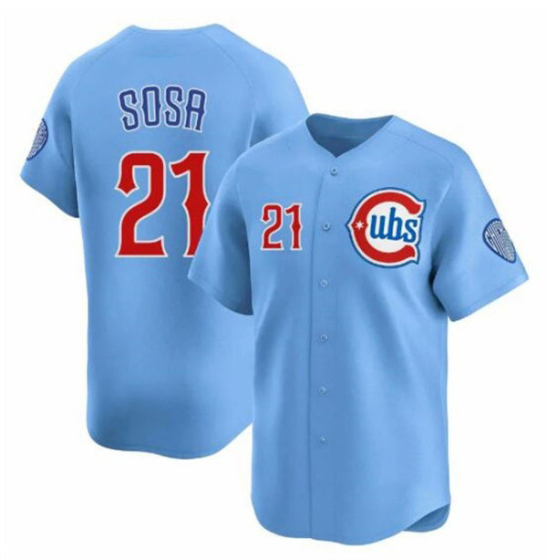 Chicago Cubs #21 Sammy Sosa Blue AmberGomez 2024-25 2nd Alternate Limited Stitched Jersey
