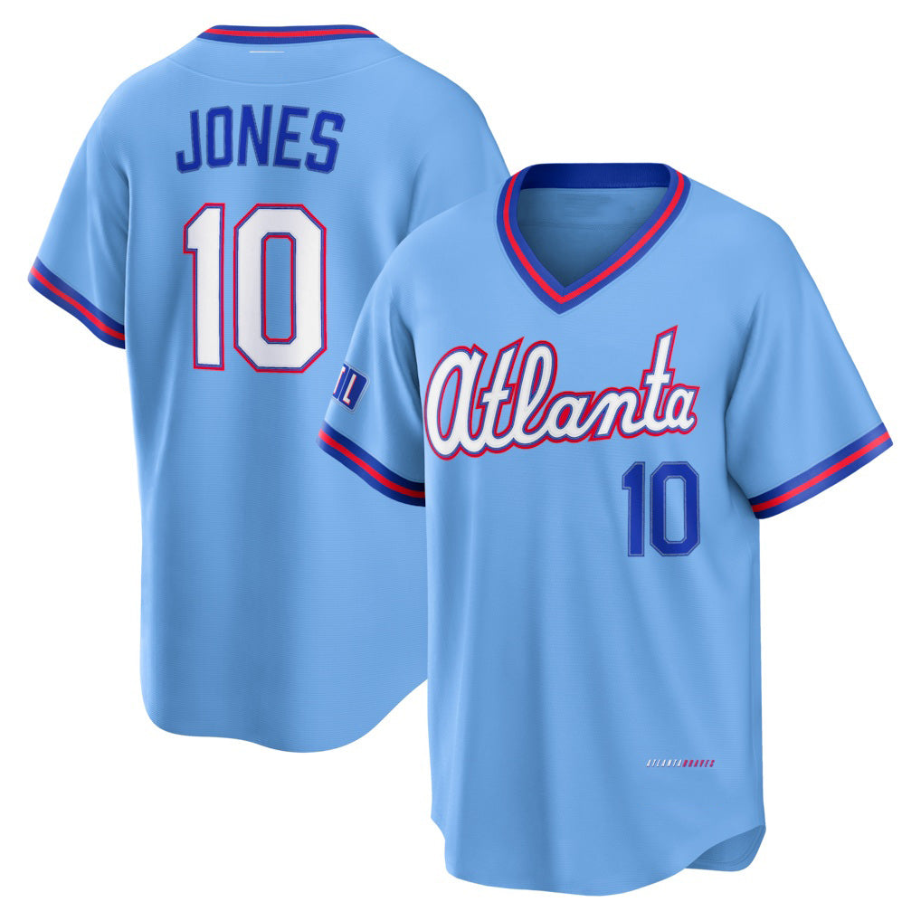 Atlanta Braves #10 Chipper Jones Powder Blue AmberGomez 2026 City Connect Stadium Jersey