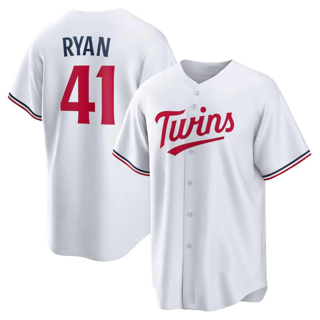 Minnesota Twins #41 Joe Ryan White AmberGomez Home Replica Player Jersey