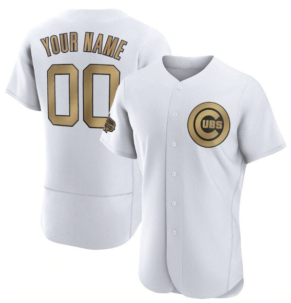 Custom Chicago Cubs Active Player White AmberGomez 2022 All-Star Flex Base Stitched Jersey