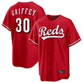 Cincinnati Reds #30 Ken Griffey Player Red AmberGomez Home Game Stitched Jerseys