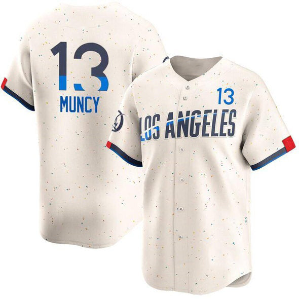 Los Angeles Dodgers #13 Max Muncy Cream AmberGomez 2024 City Connect Limited Stitched Jersey