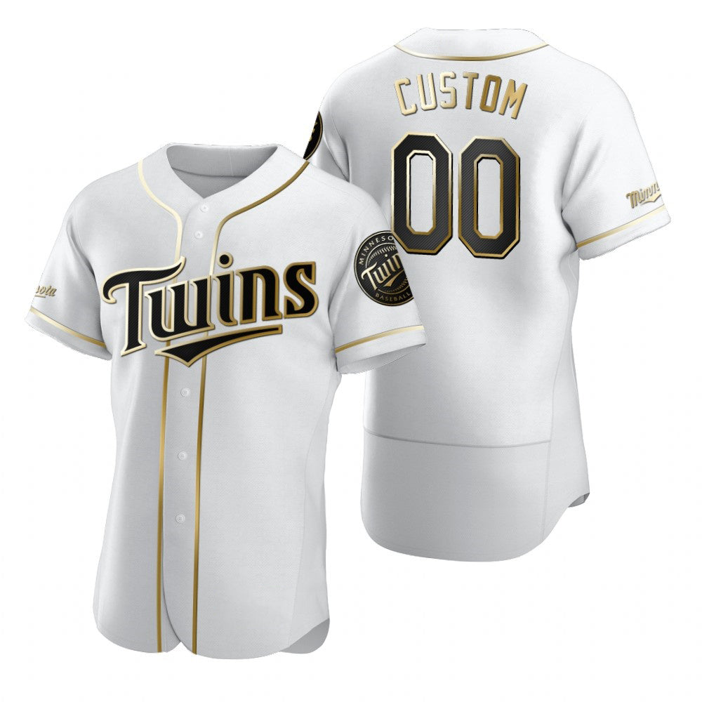 Custom Minnesota Twins White AmberGomez Stitched Flex Base Golden Edition Jersey