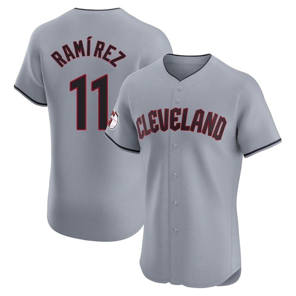 Cleveland Guardians #11 Jose Ramirez Player Gray AmberGomez Road Limited Elite Home Stitched Jerseys