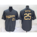 Minnesota Twins #25 Byron Buxton Number Grey AmberGomez 2022 All Star Stitched Cool Base Jersey