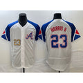 Atlanta Braves #23 Michael Harris II Number White AmberGomez 2023 City Connect Flex Base Stitched Jersey