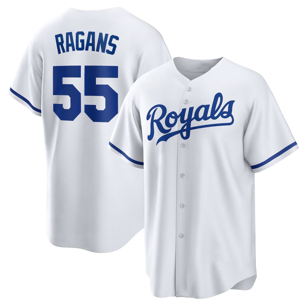 Kansas City Royals #55 Cole Ragans White AmberGomez Home Replica Jersey
