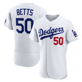 Los Angeles Dodgers #50 Mookie Betts White AmberGomez Home Authentic Jersey