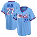 Atlanta Braves #27 Austin Riley Powder Blue AmberGomez 2026 City Connect Stadium Jersey