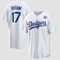 Los Angeles Dodgers #17 Shohei Ohtani White AmberGomez 2025 World Series Home Cool Base Stitched Jersey