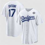 Los Angeles Dodgers #17 Shohei Ohtani White AmberGomez 2025 World Series Home Cool Base Stitched Jersey