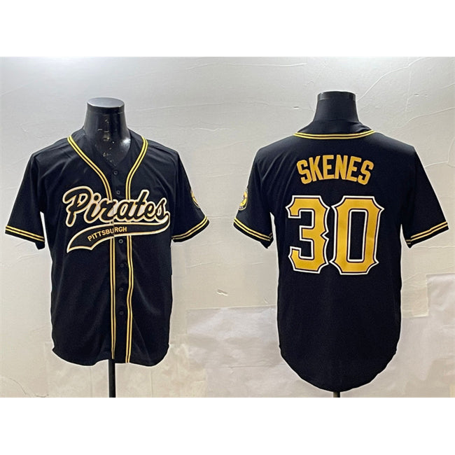Pittsburgh Pirates #30 Paul Skenes Black AmberGomez Cool Base Stitched Jersey