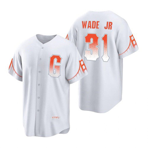 San Francisco Giants #31 LaMonte Wade Jr White AmberGomez City Connect Cool Base Jersey