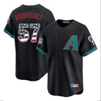 Arizona Diamondbacks #57 Eduardo Rodriguez Player Black AmberGomez USA 250 Fourth of July Home Game Stitched Jerseys