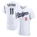 Los Angeles Dodgers #11 Roki Sasaki Player Gold White AmberGomez 2026 Collection Stadium Limited Elite Stitched Jerseys