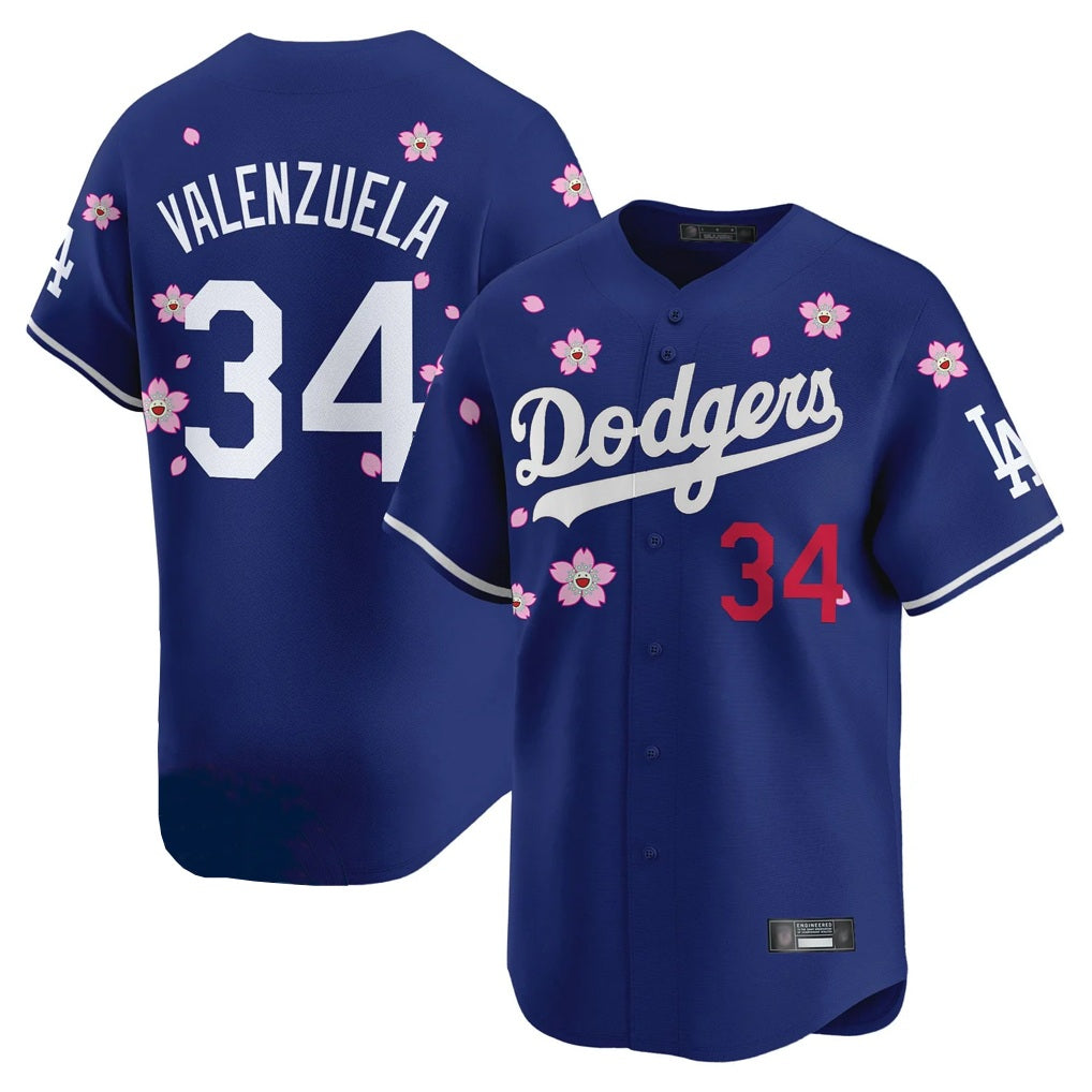 Los Angeles Dodgers #34 Fernando Valenzuela Player Royal AmberGomez Tokyo Series Vapor Premier Limited Stitched Jerseys