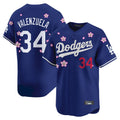 Los Angeles Dodgers #34 Fernando Valenzuela Player Royal AmberGomez Tokyo Series Vapor Premier Limited Stitched Jerseys