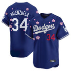 Los Angeles Dodgers #34 Fernando Valenzuela Player Royal AmberGomez Tokyo Series Vapor Premier Limited Stitched Jerseys