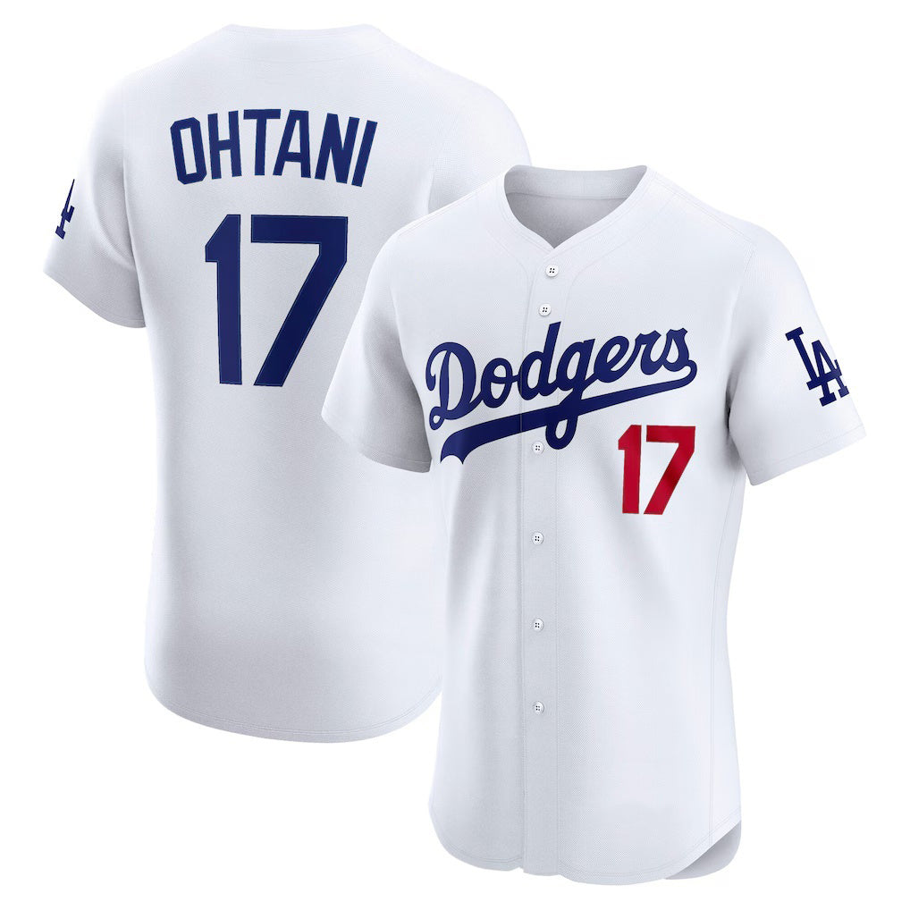 Los Angeles Dodgers #17 Shohei Ohtani White AmberGomez Home Elite Jersey