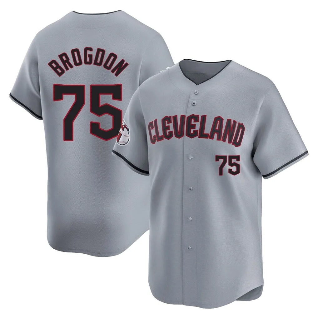 Cleveland Guardians #75 Connor Brogdon Player Gray AmberGomez Road Limited Home Stitched Jerseys