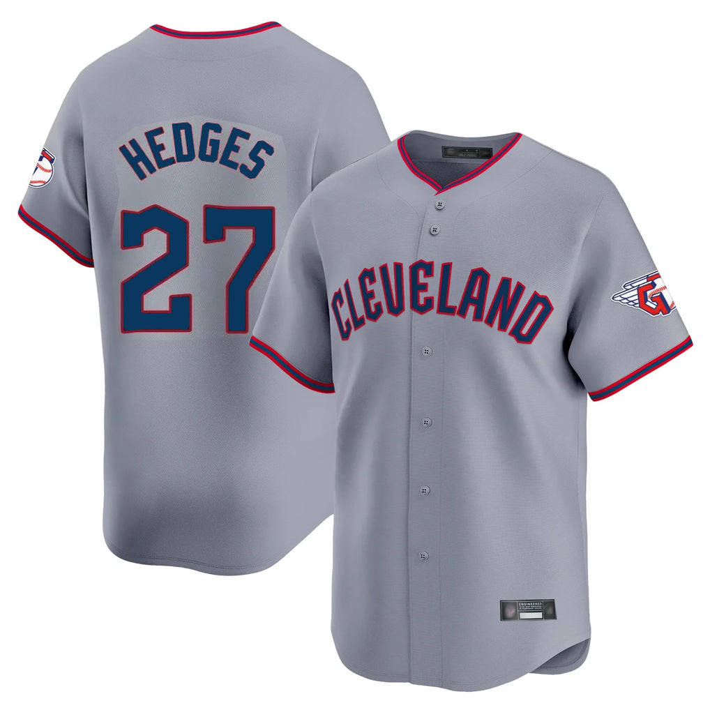 Cleveland Guardians #27 Austin Hedges Player Gray AmberGomez Road Limited Home Game Stitched Jerseys