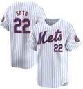 New York Mets #22 Juan Soto White AmberGomez Home Limited Stitched Jersey