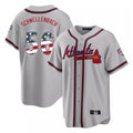 Atlanta Braves #56 Spencer Schwellenbach Player Gray AmberGomez USA 250 Fourth Of July Limited Home Game Stitched Jerseys