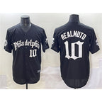 Philadelphia Phillies #10 J.T. Realmuto Black AmberGomez Gothic Vapor Limited Stitched Jersey