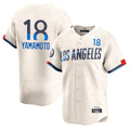 Los Angeles Dodgers #18 Yoshinobu Yamamoto Player Cream AmberGomez City Connect Limited Home Stitched Jerseys