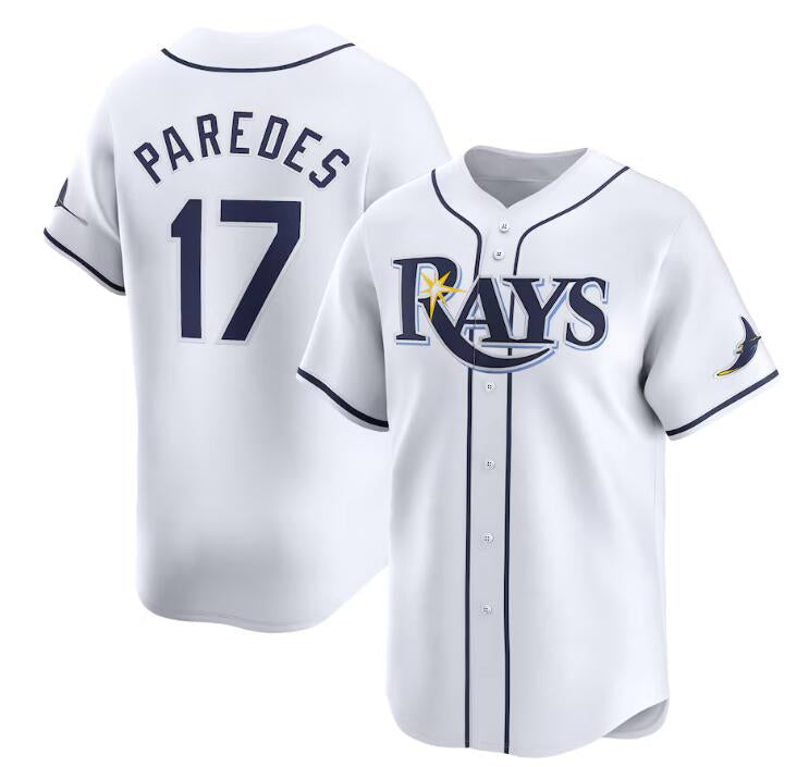 Tampa Bay Rays #17 Isaac Paredes White AmberGomez Home Limited Stitched Jersey