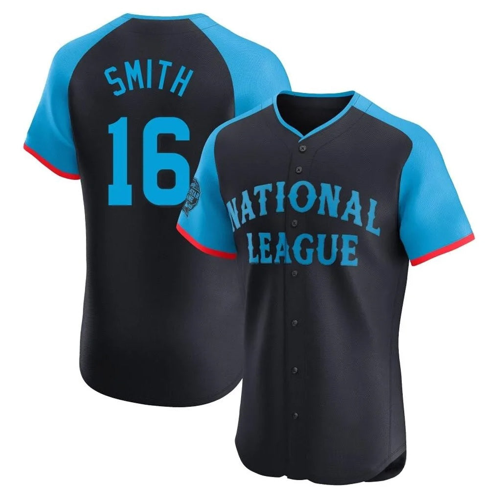 Los Angeles Dodgers #16 Will Smith Player Black AmberGomez National League All-Star Limited Elite Home Stitched Jerseys