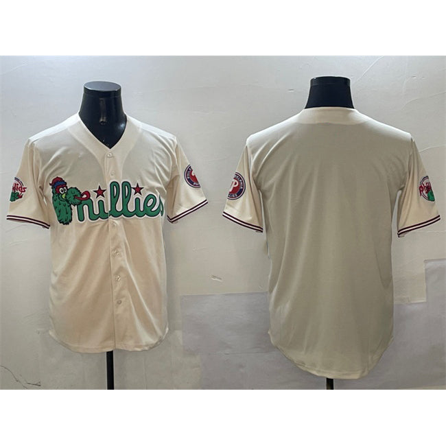 Philadelphia Phillies Blank Cream AmberGomez Phanatic Limited Stitched Jersey