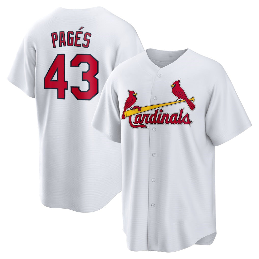 St. Louis Cardinals #43 Pedro Pag¨¦s White AmberGomez Home Replica Jersey